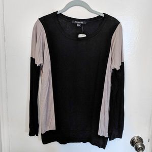 Forever 21 - Black & Taupe Knit Long Sleeve Blouse